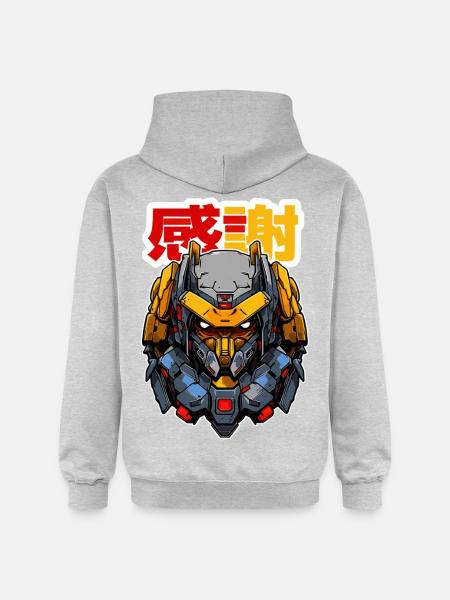 Anime Roboter TWO! - Gildan Unisex Softstyle® Midweight Hoodie - Hellgrau meliert