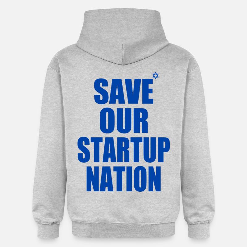 save our startup nation - Sweat à capuche Softstyle® Gildan Unisexe - gris clair chiné