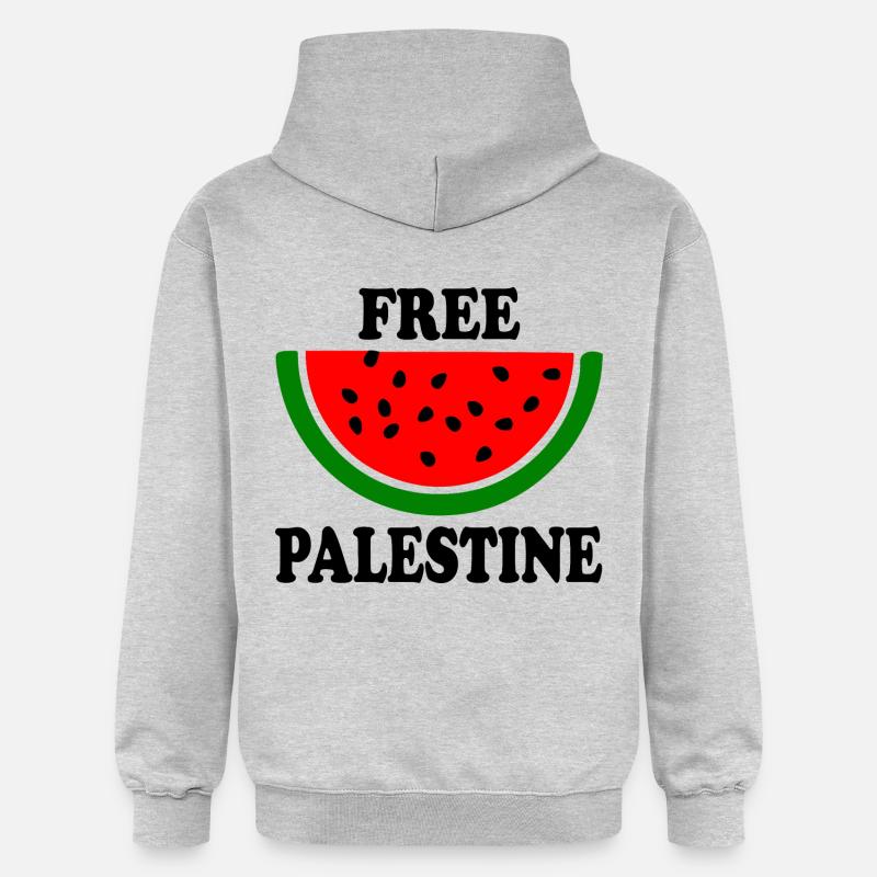 Free palestine Melon pastèque - Sweat à capuche Softstyle® Gildan Unisexe - gris clair chiné