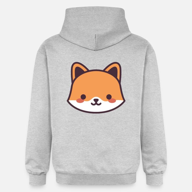Fox kawaii - Gildan Unisex Softstyle® Midweight Hoodie - light heather grey