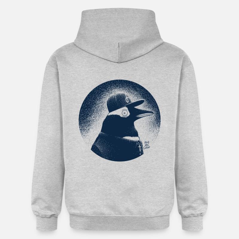 Pinguin dressed in black - Sweat à capuche Softstyle® Gildan Unisexe - gris clair chiné