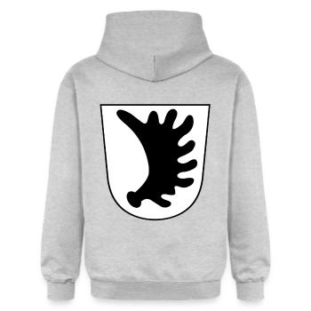 Ostpreußen - Gildan Unisex Softstyle® Midweight Hoodie - Hellgrau meliert - Hinten - Liana (172cm)