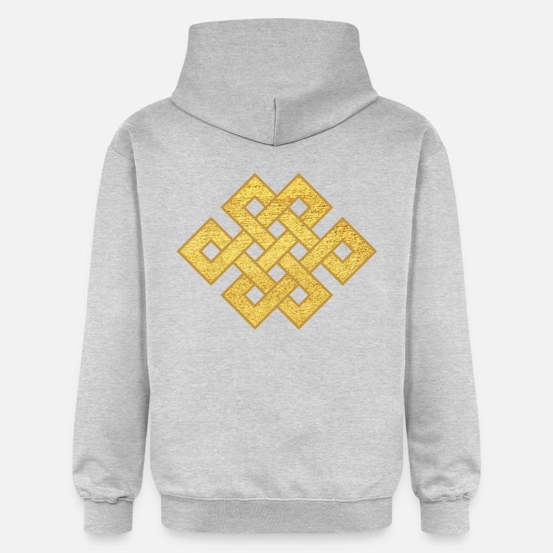 Endeløs knude Symbol Forbindelse Buddhistisk Beskyttelse - Gildan Softstyle® Midweight unisex-hoodie - lysegrå meleret