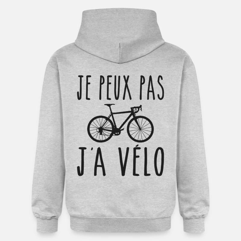 Je Peux Pas J'ai Vélo - Sweat à capuche Softstyle® Gildan Unisexe - gris clair chiné
