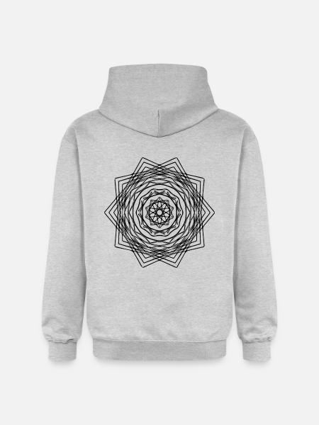 Geometric Square Square Mandala Shape - Gildan Unisex Softstyle® Midweight Hoodie - light heather grey