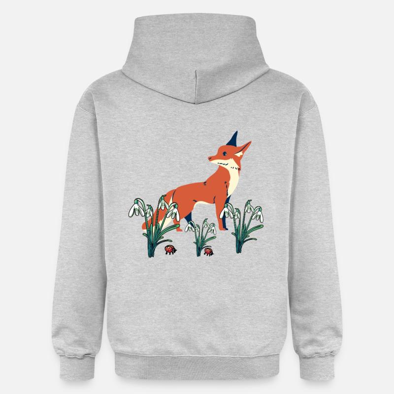 Perce-neige printanier Renards Renards - Sweat à capuche Softstyle® Gildan Unisexe - gris clair chiné