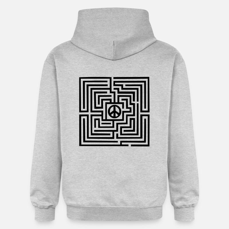 Paix - Peace - Sweat à capuche Softstyle® Gildan Unisexe - gris clair chiné