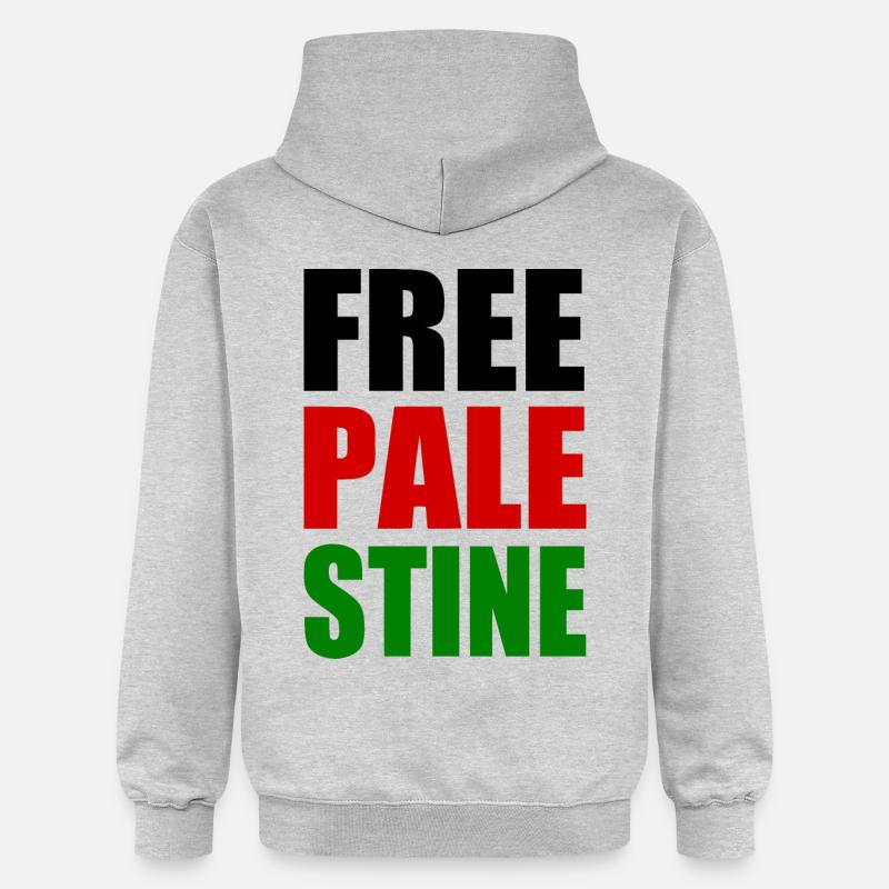 Free palestine - Sweat à capuche Softstyle® Gildan Unisexe - gris clair chiné