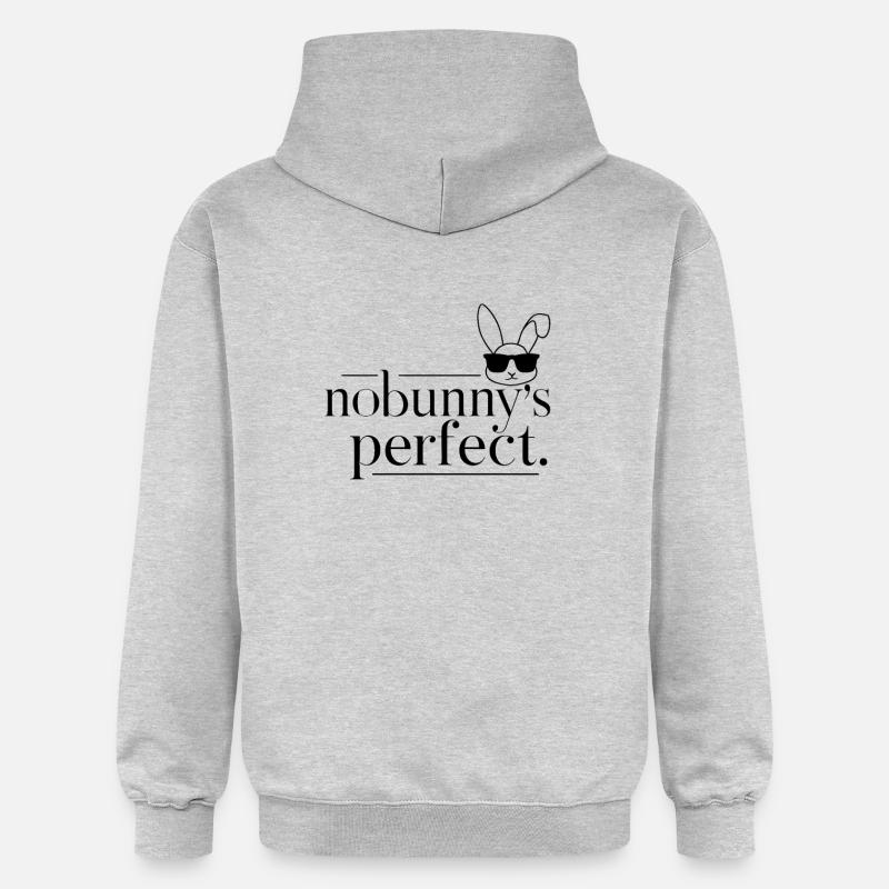 Lapin « Nobunny is Perfect » Drôle - Sweat à capuche Softstyle® Gildan Unisexe - gris clair chiné