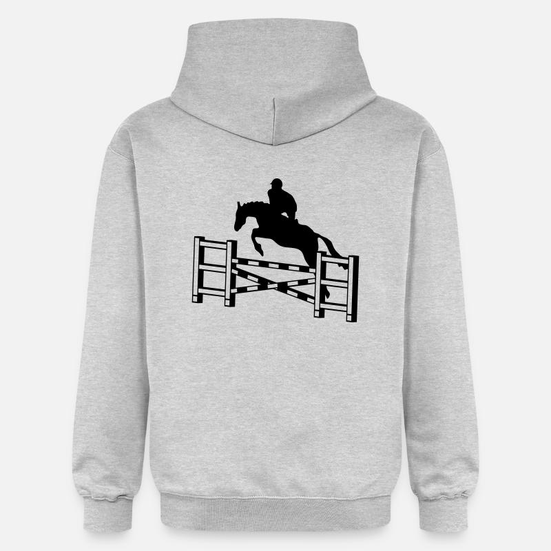 sauter de cheval obstacle_c1 - Sweat à capuche Softstyle® Gildan Unisexe - gris clair chiné