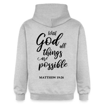 Christliches Bibel Zitat - Gildan Unisex Softstyle® Midweight Hoodie - Hellgrau meliert - Hinten - Liana (172cm)