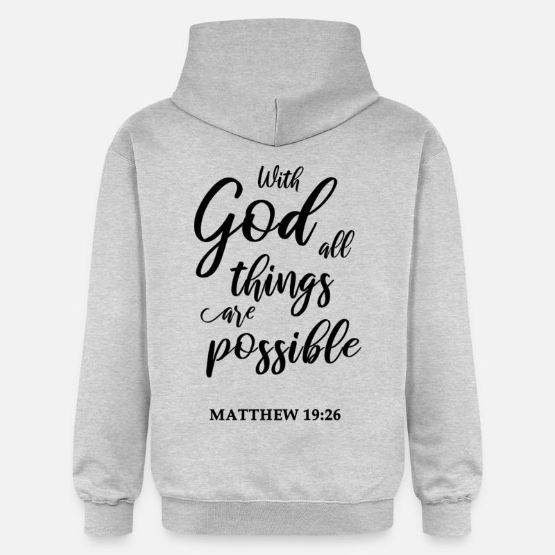 Citation biblique chrétienne - Sweat à capuche Softstyle® Gildan Unisexe - gris clair chiné
