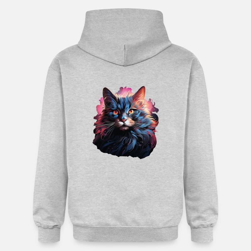 Chat - Sweat à capuche Softstyle® Gildan Unisexe - gris clair chiné