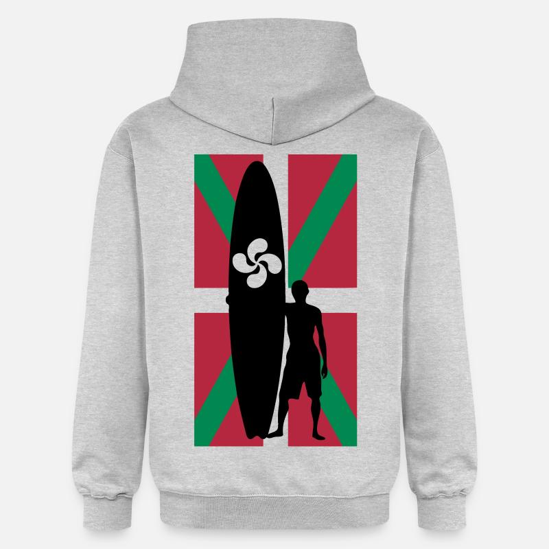 Baskische Surfer - Gildan Unisex Softstyle® Midweight Hoodie - Hellgrau meliert