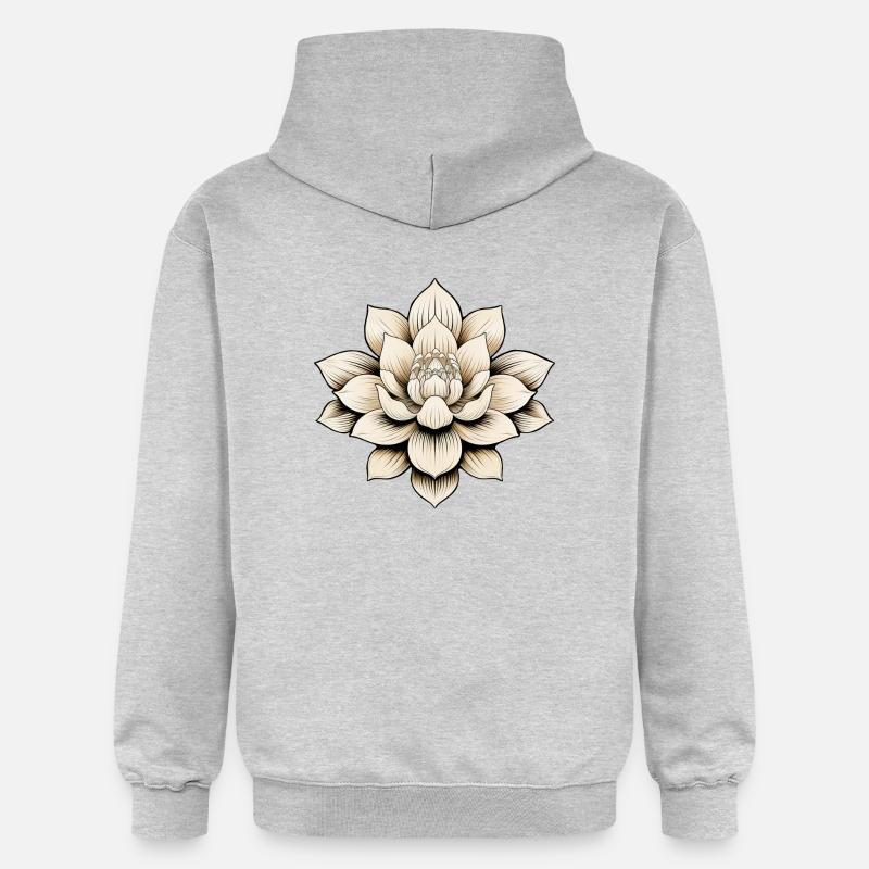 Fleur de lotus - Sweat à capuche Softstyle® Gildan Unisexe - gris clair chiné