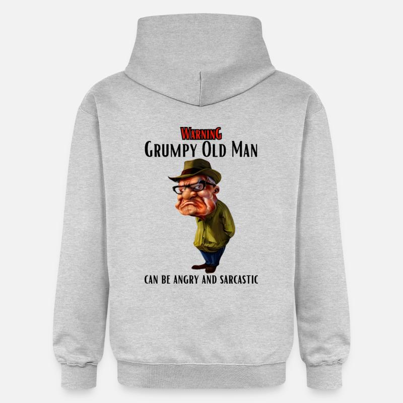 Attention vieil homme - Sweat à capuche Softstyle® Gildan Unisexe - gris clair chiné