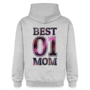 best mom - Gildan Unisex Softstyle® Midweight Hoodie - Hellgrau meliert - Hinten - Liana (172cm)