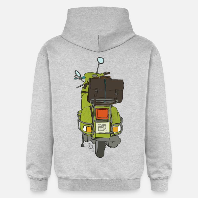 2 roues - Sweat à capuche Softstyle® Gildan Unisexe - gris clair chiné