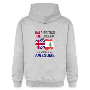 Moitié britannique moitié jordanien - Sweat à capuche Softstyle® Gildan Unisexe - gris clair chiné - Dos - Liana (172cm)
