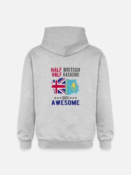 Half British Half Kazakh - Gildan Unisex Softstyle® Midweight Hoodie - light heather grey