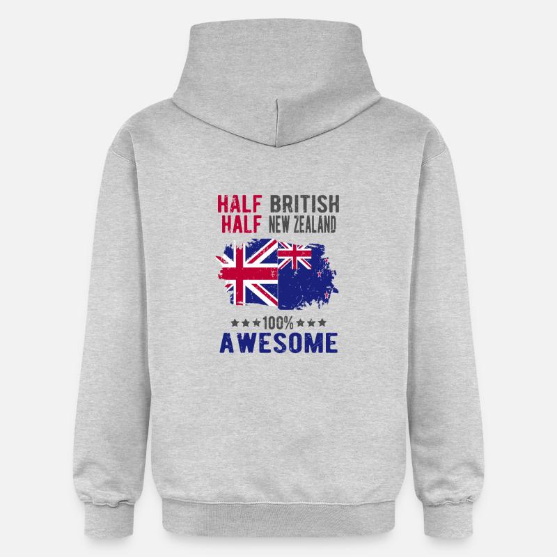 Moitié britannique moitié néo-zélandais - Sweat à capuche Softstyle® Gildan Unisexe - gris clair chiné