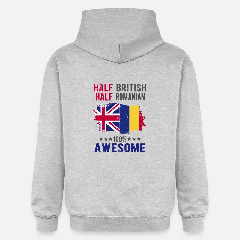 Moitié britannique moitié roumain - Sweat à capuche Softstyle® Gildan Unisexe - gris clair chiné