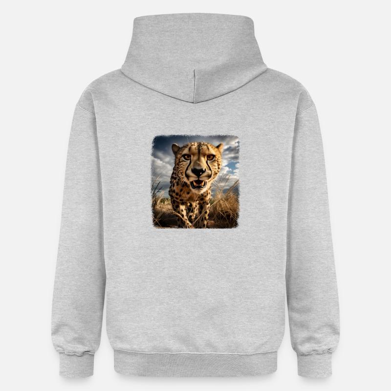 Geparde realistic Gepard - Gildan Unisex Softstyle® Midweight Hoodie - Hellgrau meliert