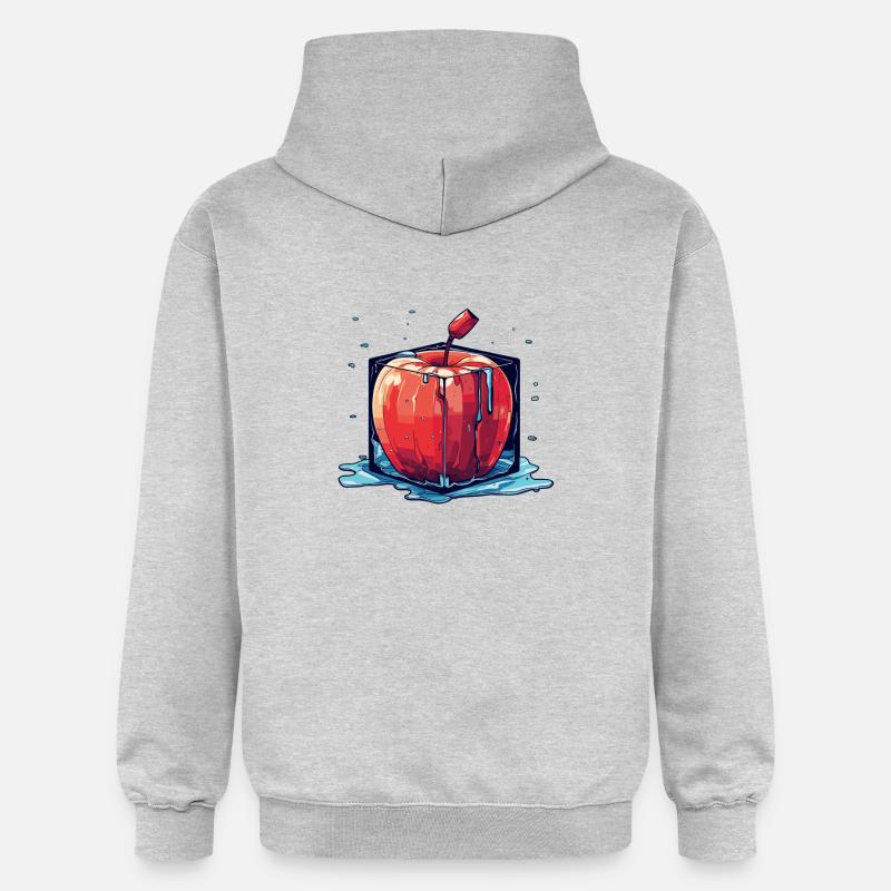 Würfel Apfel Cube Apple - Sweat à capuche Softstyle® Gildan Unisexe - gris clair chiné