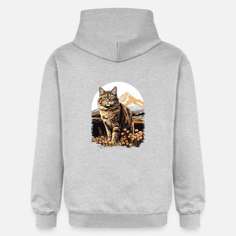 Chat Chats American Bobtail - Sweat à capuche Softstyle® Gildan Unisexe - gris clair chiné