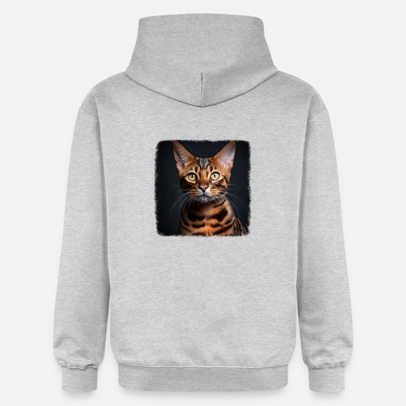 Chat du Bengale Bengalkatze - Sweat à capuche Softstyle® Gildan Unisexe - gris clair chiné