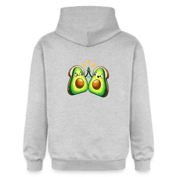 Joyeux amis de l’avocat célébrant - Sweat à capuche Softstyle® Gildan Unisexe - gris clair chiné - Dos - Liana (172cm)