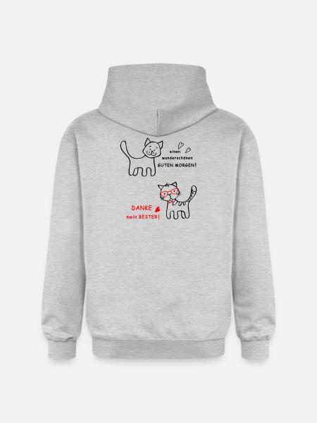 Godmorgen hund og kat - Gildan Softstyle® Midweight unisex-hoodie - lysegrå meleret