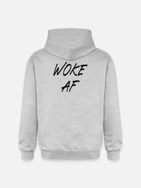 Woke AF - Gildan Unisex Softstyle® Midweight Hoodie - light heather grey