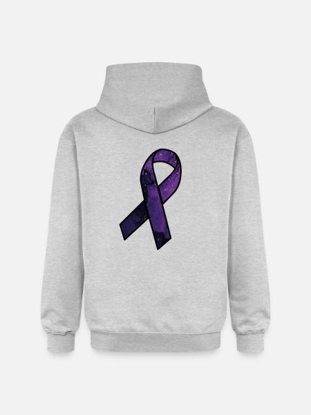 Fibromyalgi Ribbon - Støtte smerte sygdom - Gildan Softstyle® Midweight unisex-hoodie - lysegrå meleret