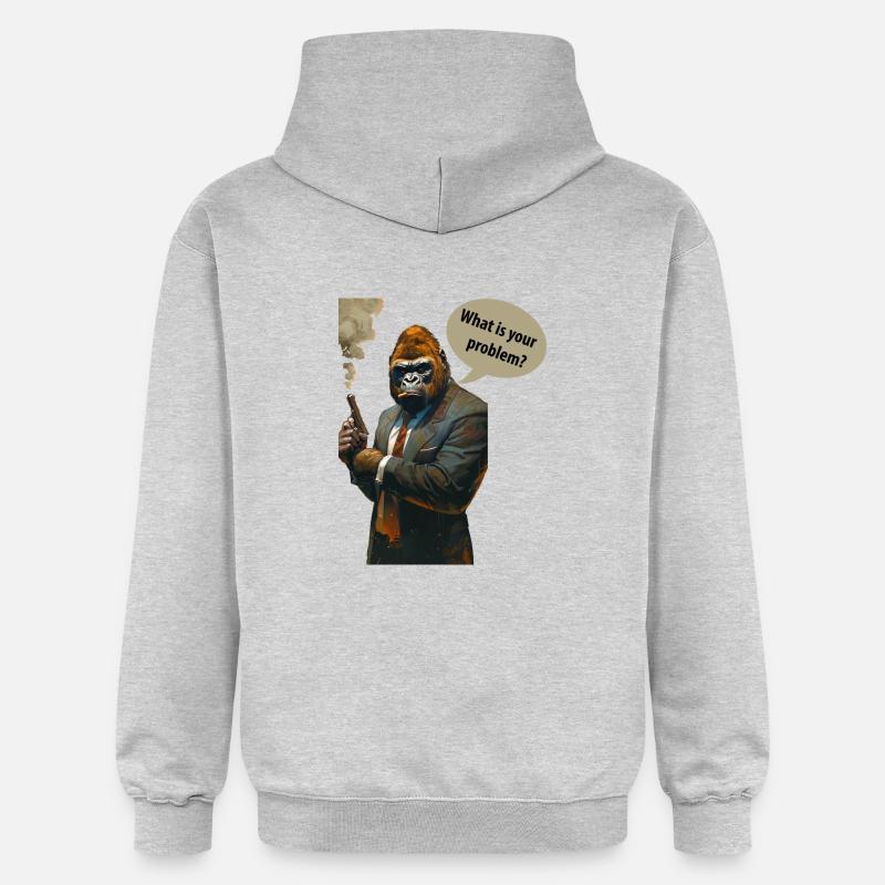 Grumpy Gorilla - Gildan Unisex Softstyle® Midweight Hoodie - Hellgrau meliert