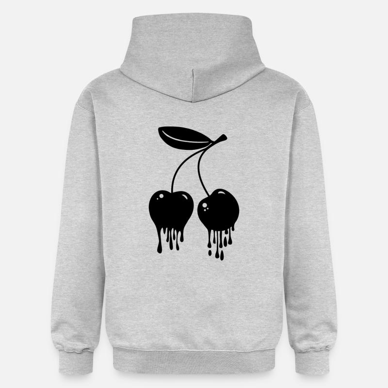 Cerises Kawaii Soft Gothic Gift - Sweat à capuche Softstyle® Gildan Unisexe - gris clair chiné