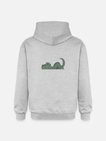 Müder Dinosaurier - Gildan Unisex Softstyle® Midweight Hoodie - Hellgrau meliert