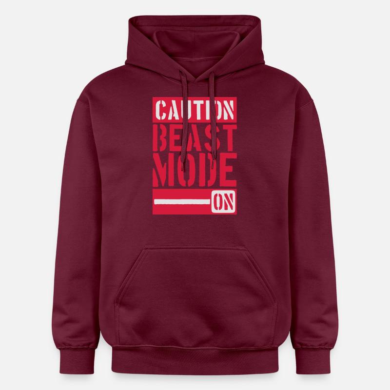 Caution Beast Mode On - Sweat à capuche Softstyle® Gildan Unisexe - maroon
