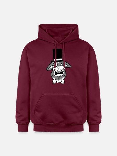 Mr. Bunny Gentleman Hoge Hoed Monocle Bril - Gildan uniseks Softstyle® Midweight hoodie - maroon
