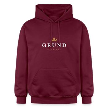 Grund Original Familienlogo - Gildan Unisex Softstyle® Midweight Hoodie - Maroon - Vorne - Liana (172cm) & Jaron (178cm)