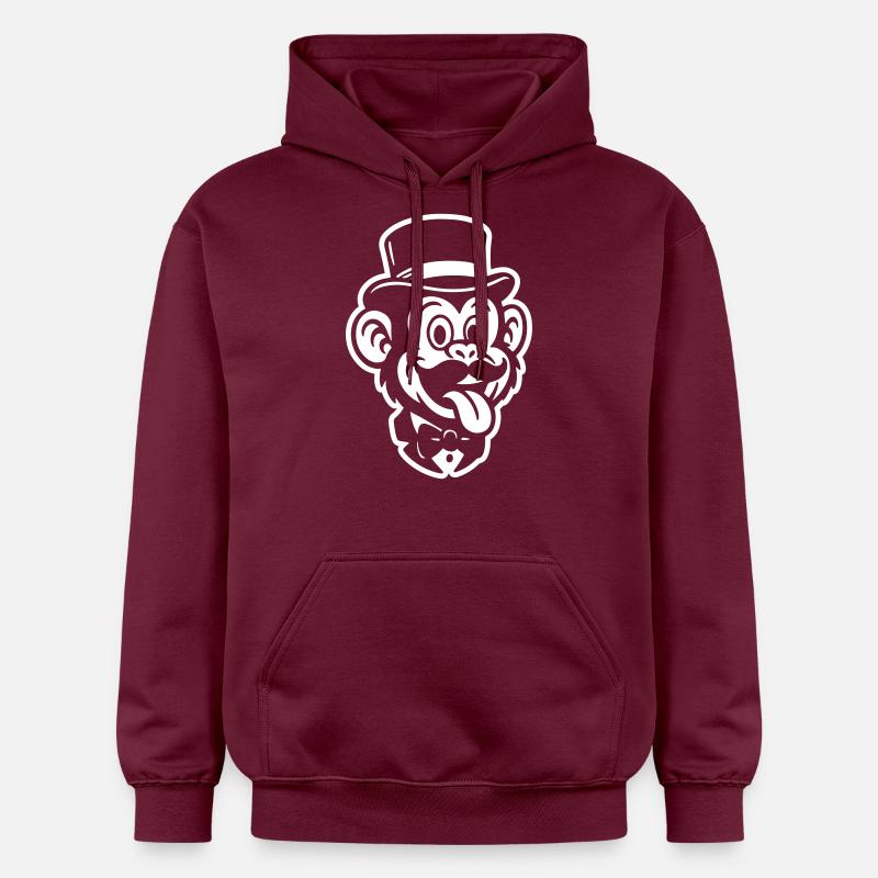 Singe Gentleman Bande dessinée - Sweat à capuche Softstyle® Gildan Unisexe - maroon