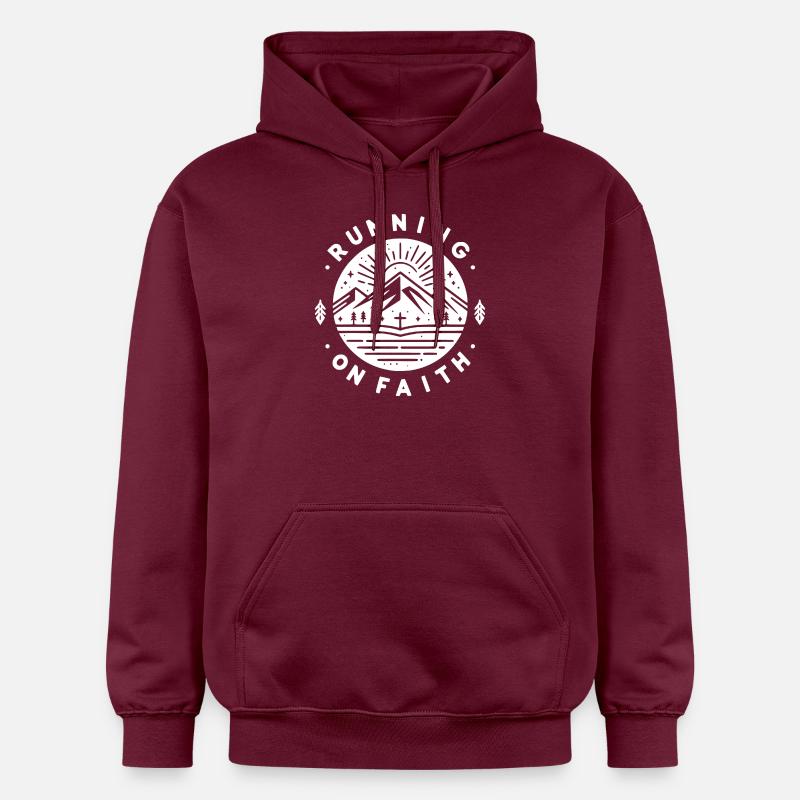 Courir sur la foi - Sweat à capuche Softstyle® Gildan Unisexe - maroon