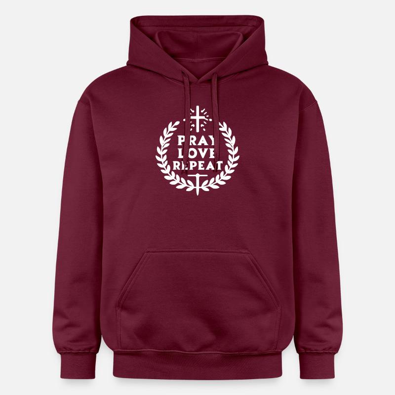 Priez l’amour répétez - Sweat à capuche Softstyle® Gildan Unisexe - maroon