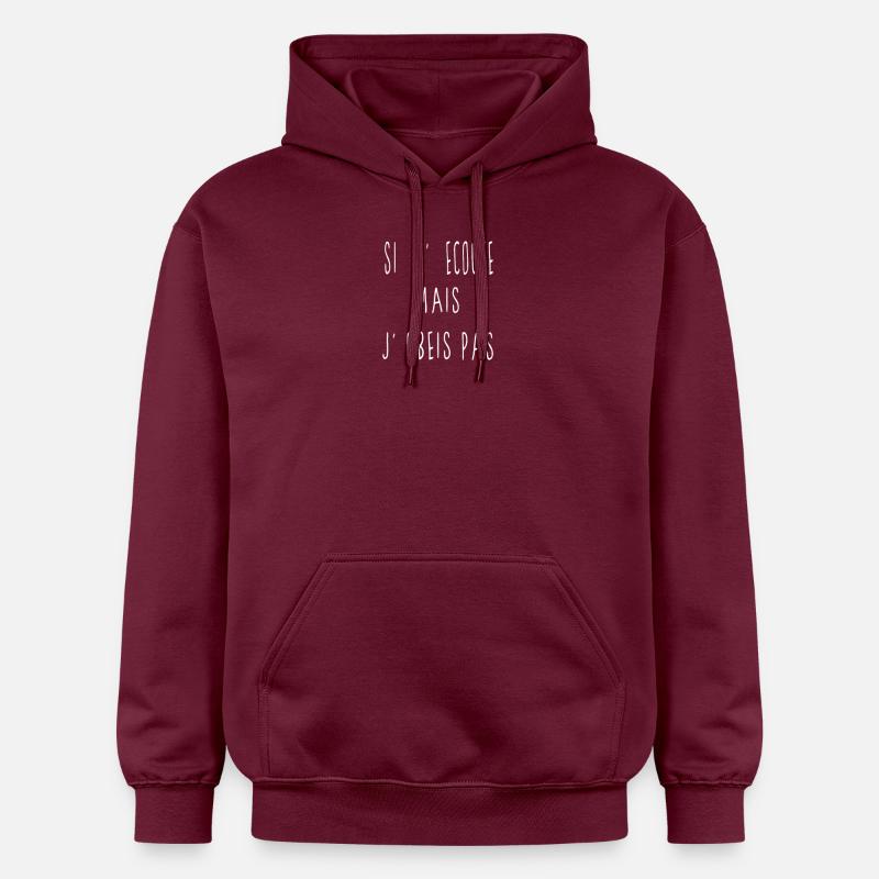 j'ecoute mai j'obeis pas - Sweat à capuche Softstyle® Gildan Unisexe - maroon
