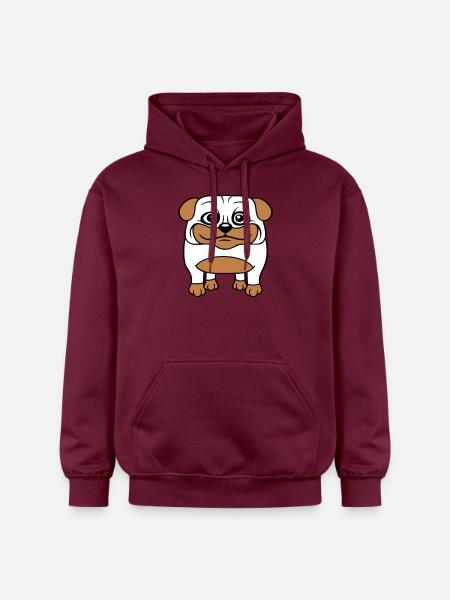Hund Mops Lille Sød Pik Kærlighed Glad Komisk Sjov - Gildan Softstyle® Midweight unisex-hoodie - maroon