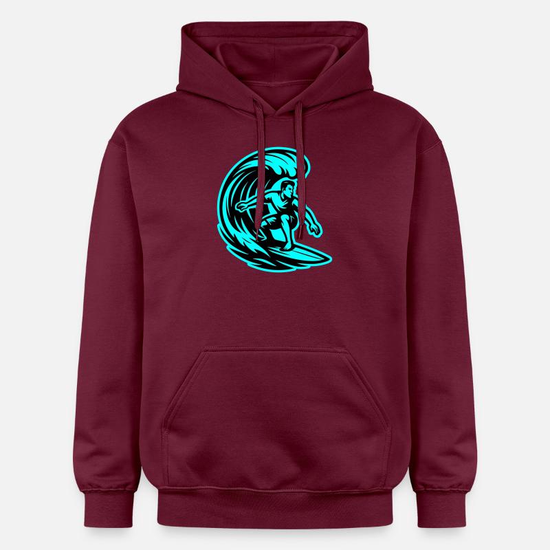 Surfeur Wave Surf - Sweat à capuche Softstyle® Gildan Unisexe - maroon