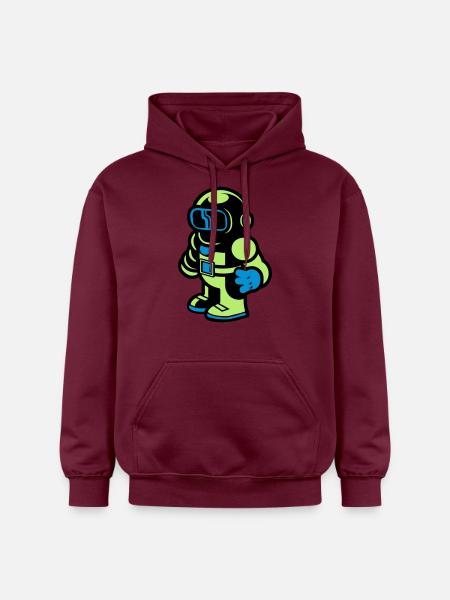 Cartoon Spaceman Astronaut - Gildan Unisex Softstyle® Midweight Hoodie - maroon