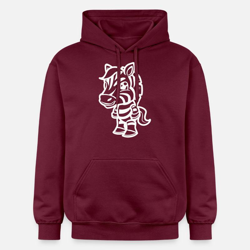 Bande dessinée zèbre - Sweat à capuche Softstyle® Gildan Unisexe - maroon