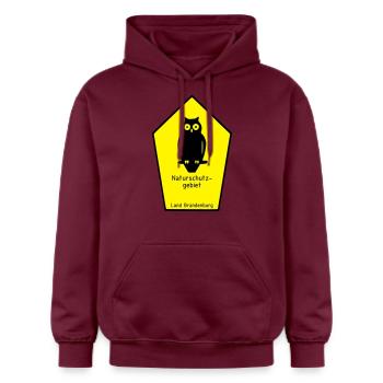 Naturschutzgebiet Land Brandenburg / Eule - Gildan Unisex Softstyle® Midweight Hoodie - Maroon - Vorne - Liana (172cm) & Jaron (178cm)