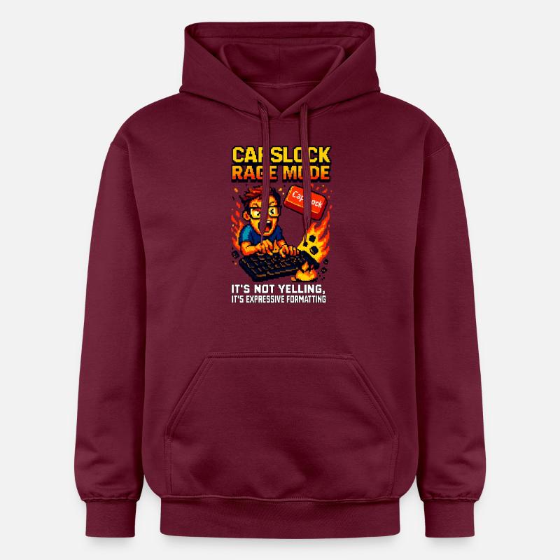 Capslock Rage Mode - Gildan Unisex Softstyle® Midweight Hoodie - maroon